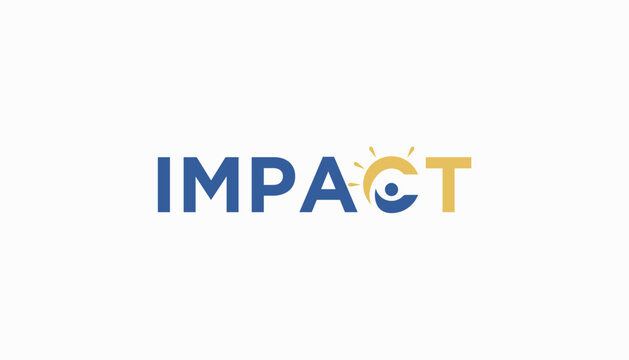 impact typography logo design template illustration element
