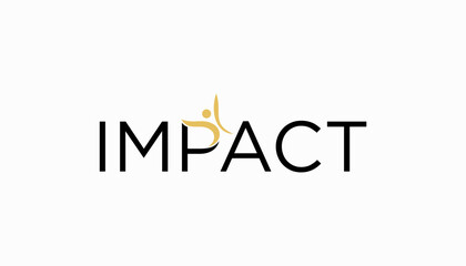 Fototapeta premium impact typography logo design template illustration element