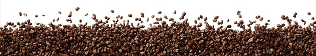 Coffee beans scattered on a white background (2)
