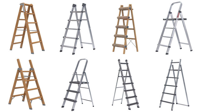 Variety of ladders, perfect for construction, home improvement, and reaching new heights with ease