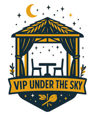 Sukkah under the stars t-shirt print, VIP under the sky -