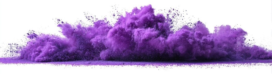 Purple powder explosion on white background (1)