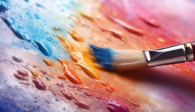 Artist's Brushstroke A Vibrant Fusion of Colors