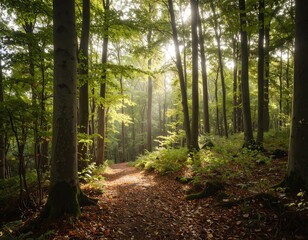 Obraz premium Sunlit forest path (2)