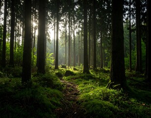 Sunlit forest path (3)