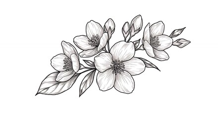 Elegant floral design drawing