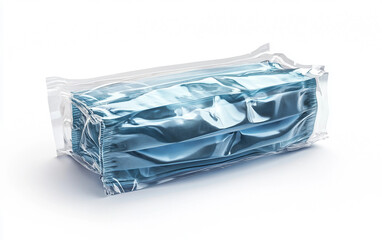 Protective face mask sealed in pack for hospital and healthcare safety isolated on white background PNG