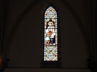 Fototapeta premium Stained glass in a church in New Caledonia
