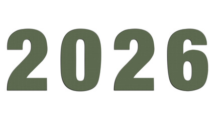 2026 isolated transparent background, editable png file, Happy new year 2026 sign gold number illustration design