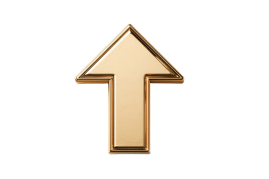 A gold colored arrow pointing upwards