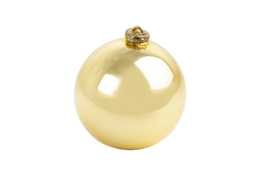 A gold ornament with a golden ball inside - Powered by Adobe