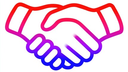 Fototapeta premium An illustration of a handshake symbolizing agreement, partnership, or collaboration. The graphic is designed with vibrant colors representing trust and unity in the business world.