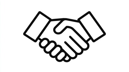 Naklejka premium A minimalistic illustration of a handshake symbolizing partnership and agreement