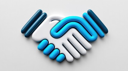 Obraz premium A modern, abstract representation of a handshake symbolizing partnership and collaboration