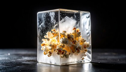 Popcorn in a frozen cube
