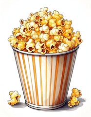 Popcorn in a striped container (1)