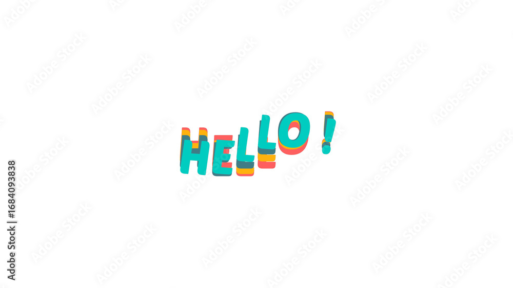 Fototapete colorful hello text image with 3d effect and wavy style. graphic design element for overlay. this is