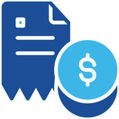 Invoice Blue Glyph Icon