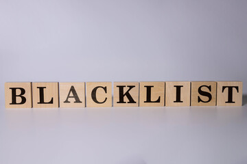 BLACKLIST word made with building blocks, concept