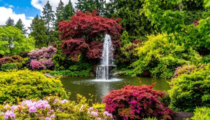 Lush garden with fountain (1)