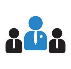 Leadership Team Icon, Isolated on White Background