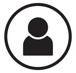 User Icon in Circle Isolated on White Background