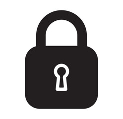 Padlock Icon in Simple Style Isolated on White Background