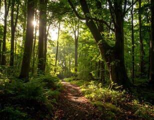 Fototapeta premium Sunlit forest path