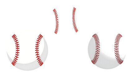 白背景に野球ボールのデザインイラスト