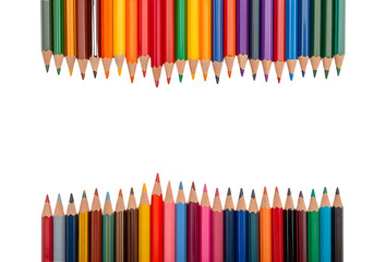 白背景に色鉛筆のフレームデザイン
