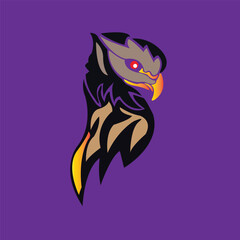 vector illustration of an owl in a black background