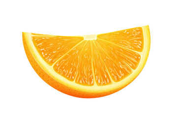 Fresh Orange Slice Isolated on White Transparent Background