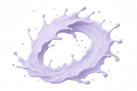 Lavender milk splashing, creating circular motion, transparent backdrop showcasing dynamic dairy liquid for marketing purposes - Powered by Adobe