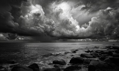 Dramatic stormy seascape
