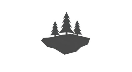 Island With Three Pine Trees Minimalist Logo