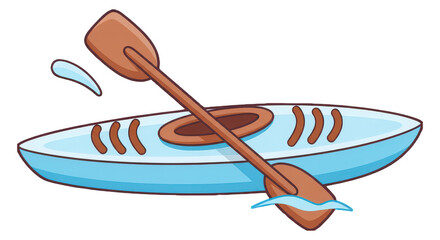Kayak Paddle Cartoon Illustration