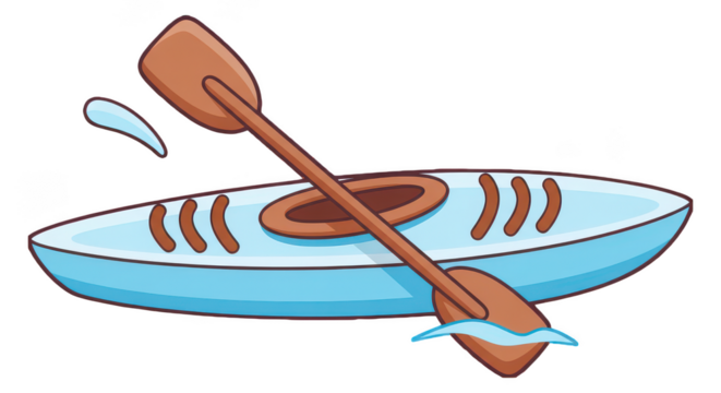 Kayak Paddle Cartoon Illustration