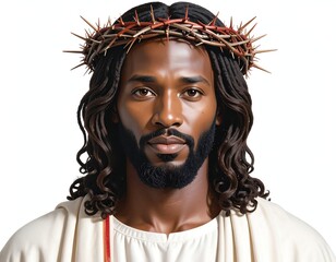 Portrait of a man with a crown of thorns