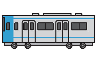 電車　列車　車両　公共交通機関　イラスト　ベクター　水色