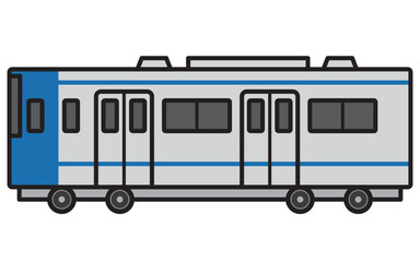 電車　列車　車両　公共交通機関　イラスト　ベクター　青