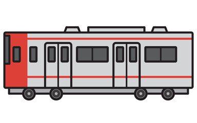 電車　列車　車両　公共交通機関　イラスト　ベクター　赤