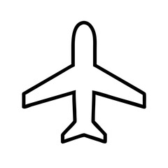 Minimalist Outline Style Airplane Icon Isolated
