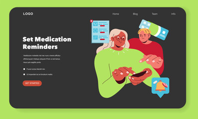Vector Illustration of Medication Reminder Setup