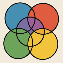 Colorful Overlapping Circles Geometry Design