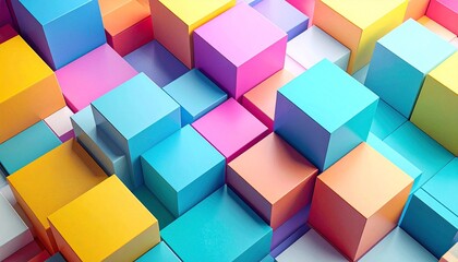Obraz premium Colorful 3D Geometric Cubes Abstract Background