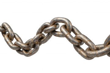 Obraz premium Weathered metal chain dangling, revealing rusted links and industrial resilience against translucent backdrop