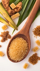 Wooden Spoon Brown Sugar Cubes Granulated Sweetener