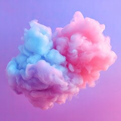 Obraz premium Abstract cloud-like shapes, pink and blue, against a soft gradient background