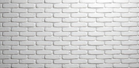 Fototapeta premium Clean white brick wall texture, seamless pattern background. Ideal for design projects, adds a modern, minimalist feel, vintage, architecture, background