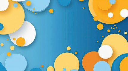 Colorful circles overlapping on a blue background.